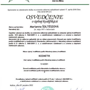 osvedcenie o kvalifikacii